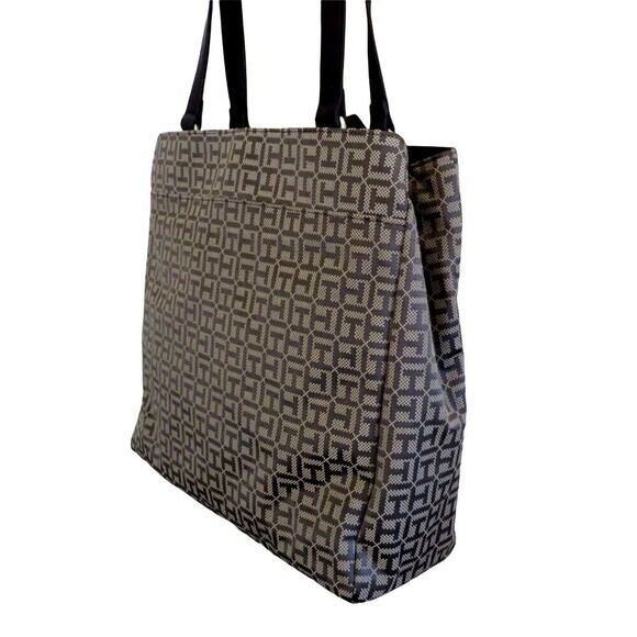 TOMMY HILFIGER. TH Monogram Brown Tote . Authentic !‎ - Picture 7 of 12